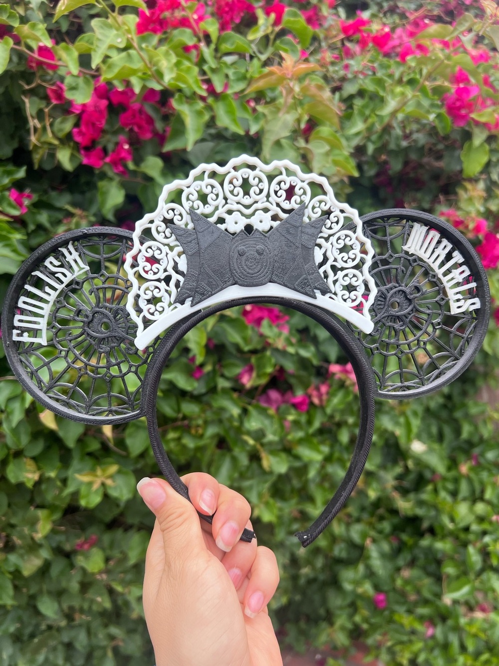 Disney Black and White 'Foolish Mortals' Lace-Inspired Headband